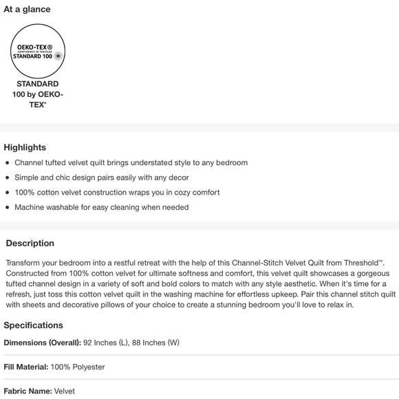 Threshold Bedding Fullqueen Charcoal Gray Threshold Channel Stitch